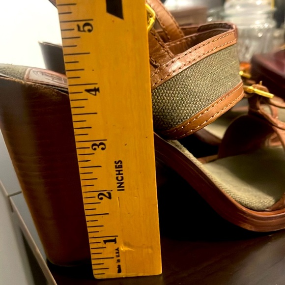 Tory Burch Open Toe Wooden Block Heel Slingback Shoes Size 8M - Picture 7 of 7